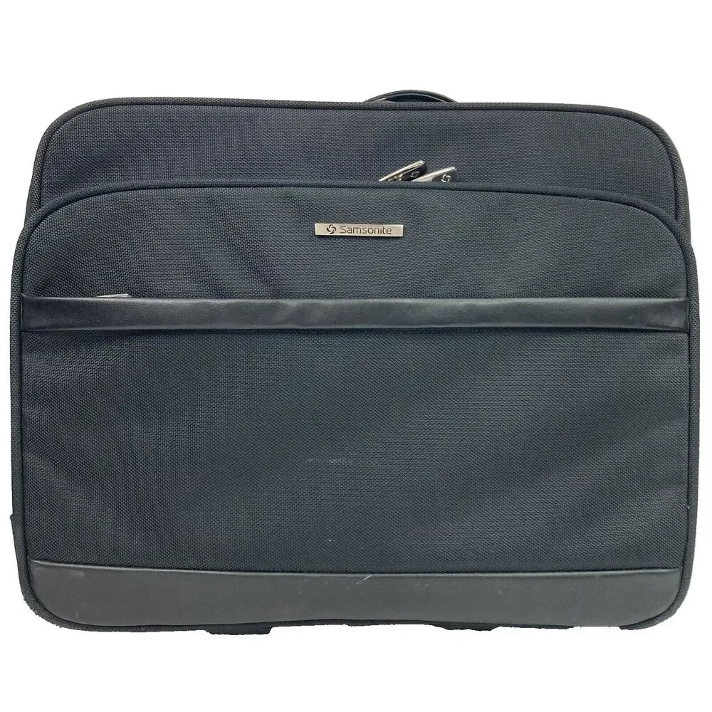 Samsonite Rolling Carry On-Black-2 Wheel-Extended Handle+Carry Han-Clothes Strap